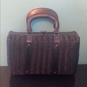 Vintage 1950s handmade crown colony black purse